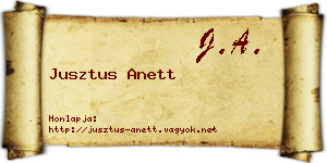 Jusztus Anett névjegykártya
